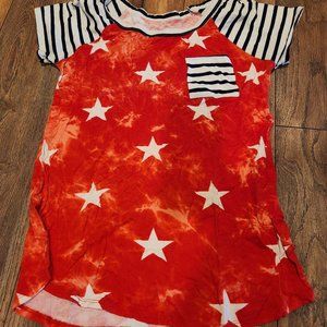 Red Ombre Star Short Sleeve Tee